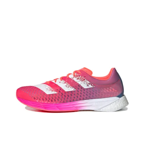 Adidas Adizero Износостойкий Дышащий Низкий Топ Марафон Беговые кроссовки Мужской Розовый