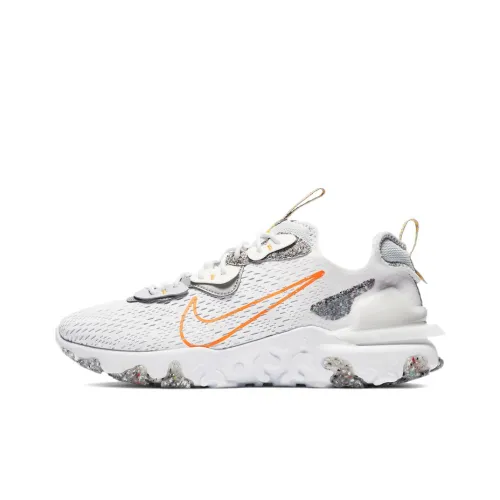 Nike React Vision Shock Absorbers Slip-Resistant Low-Top Беговые кроссовки Мужские Белый Оранжевый