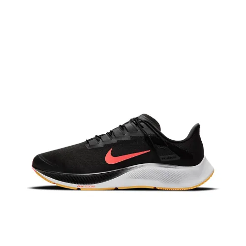 Nike Pegasus 37 Амортизаторы Slip-resistant Abrasion-resistant Низкий топ Беговые кроссовки Unisex Черный Оранжевый Желтый