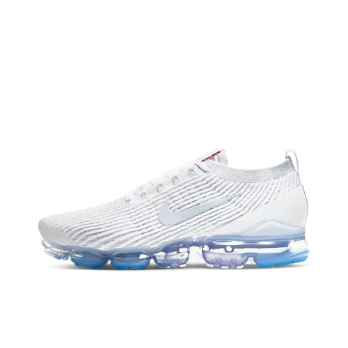 Nike VaporMax Flyknit 3,0 Low Беговые кроссовки Унисекс Белый Синий Вязаная ткань