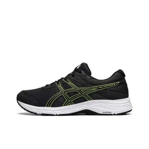 Asics Gel Contend 6 Low Топ Беговые кроссовки Мужской Черный Желтый