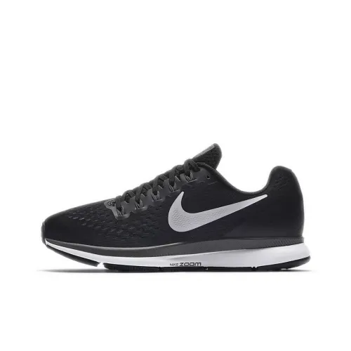 Nike Pegasus 34 Low Топ Марафон Беговые кроссовки Женские Черный белый