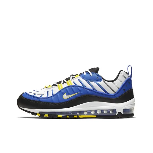 Nike Air Max 98 Low Топ Марафон Беговые кроссовки Мужской Белый Синий
