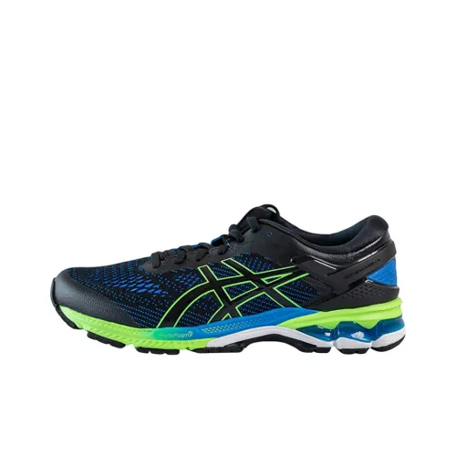 Asics Gel Kayano 26 Low Top Обувь для бега на длинные дистанции Мужская Черная Зеленая