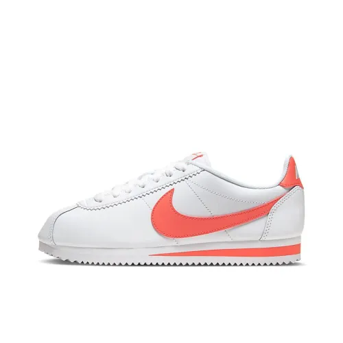 Nike Cortez Шок Абсорберы Противоскользящие Низкие Кроссовки для Бега Марафон Женские Белые Розовые