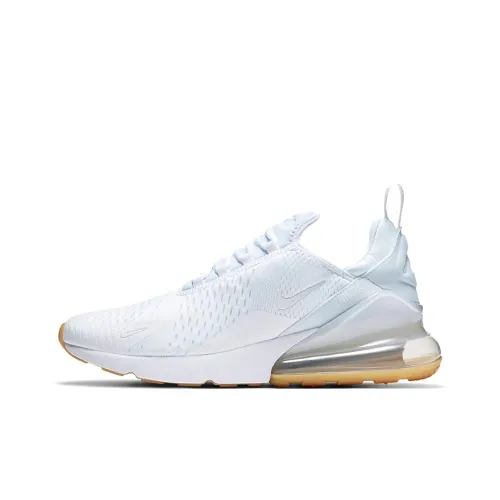 Nike Air Max 270 Low Топ Air Cushion Беговые кроссовки Мужские Белые Натуральная резина