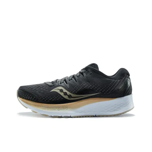 Saucony Ride ISO2 Low Топ Беговые кроссовки Женские Черный Золотой