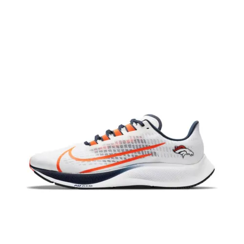 Nike Pegasus 37 Slip-Resistant Shock Absorbers Low Top Беговые кроссовки Унисекс Белый Оранжевый