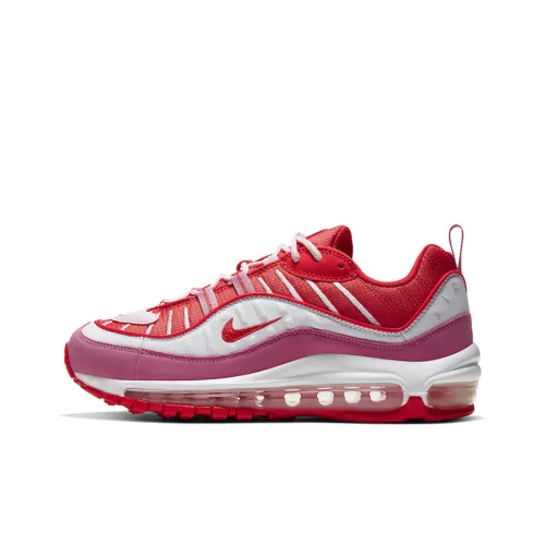 Nike Air Max 98 Low Топ Марафон Беговые кроссовки Женские Розово-белый