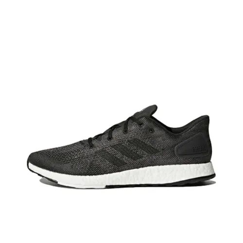 Adidas Pure Boost 2017 Противоскользящий Устойчивый к истиранию Низкий Топ Марафон Беговые кроссовки Унисекс Черный Серый Белый
