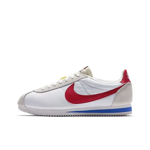 Nike Cortez Shock Absorbers Slip-Resistant Low Top Casual Running Shoes Unisex White Blue Red Найк Кортец Шок Абсорберз Антискользящий Низкий Топ Повседневные Беговые Кроссовки Унисекс Белый Синий Красный