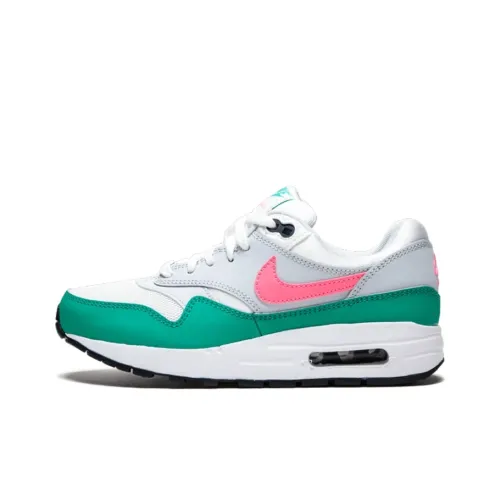 Nike Air Max 1 Low Топ Марафон Беговые кроссовки Женские Белый Зеленый Розовый