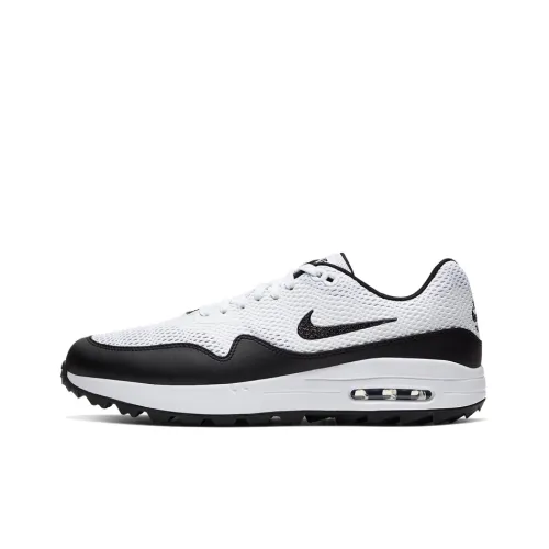 Nike Air Max 1 Low Топ Марафон Беговые кроссовки Унисекс Белый Черный