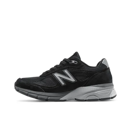 New Balance NB 990 V4 Устойчивый к истиранию Низкий Топ Марафон Беговые кроссовки Женские Черный Сделано в США