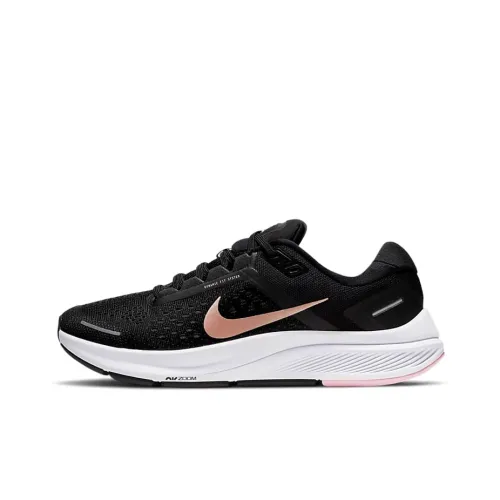 Nike Zoom Structure 23 Противоскользящие Устойчивые к истиранию Низкие Беговые кроссовки Женские Медный Черный