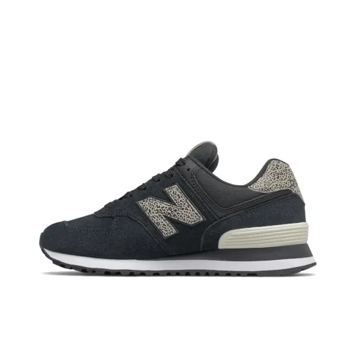 New Balance NB 574 Амортизация Покрытие Низкий Верх Марафон Беговые кроссовки Женские Черный