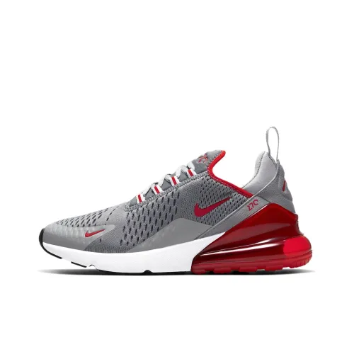 Nike Air Max 270 Low Топ Марафон Беговые кроссовки Мужской Серый Красный Белый