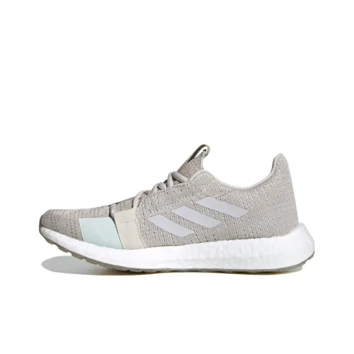 Adidas Senseboost Go Slip-resistant Abrasion-resistant Low-top Беговые кроссовки Женские Серый Белый Зеленый