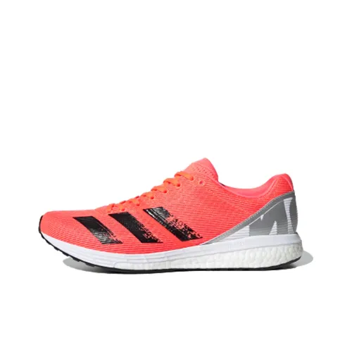 Adidas Нескользящий Легкий Низкий Топ Марафон Беговые кроссовки Мужские Кораллово-розовый