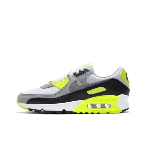 Nike Air Max 90 Износостойкий и Легкий Низкий Топ Беговые кроссовки Женские Белые Желтые