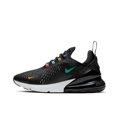 Nike Air Max 270 Low Топ Марафон Беговые кроссовки Женские Черный Желтый Зеленый