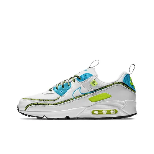 Nike Air Max 90 Low Топ Air Cushion Повседневные Беговые Кроссовки Унисекс Белый Синий Желтый
