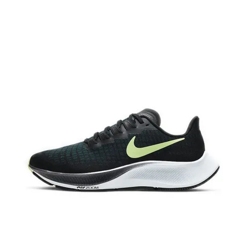 Nike Pegasus 37 Амортизаторы Slip-resistant Низкий топ Марафон Беговые кроссовки Женские Черный Зеленый