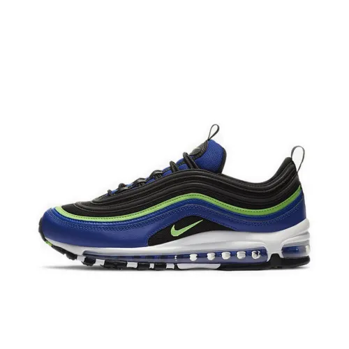 Nike Air Max 97 Low Беговые кроссовки Мужские Черные Зеленые Синие