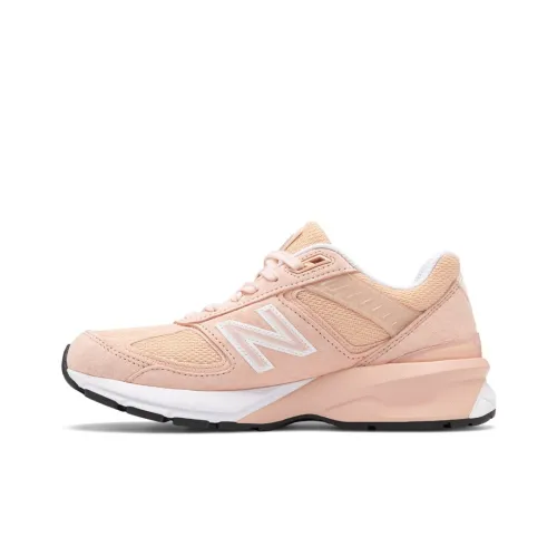 New Balance NB 990 V5 Low Топ Повседневные Беговые Кроссовки Женские Розовые Белые