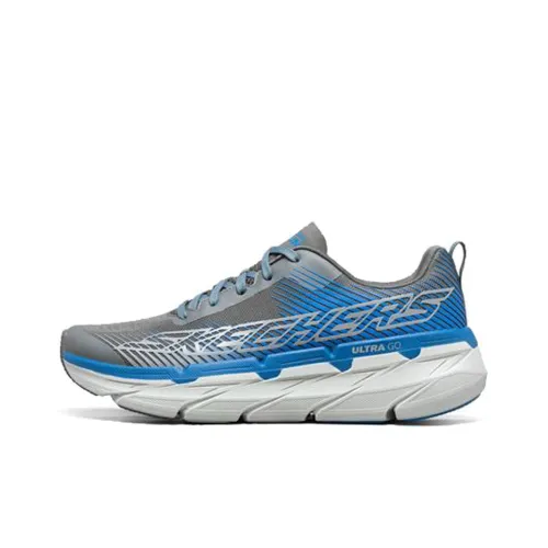 Skechers Max Cushioning Premier Low Топ Беговые кроссовки Мужской Лаймово-серый