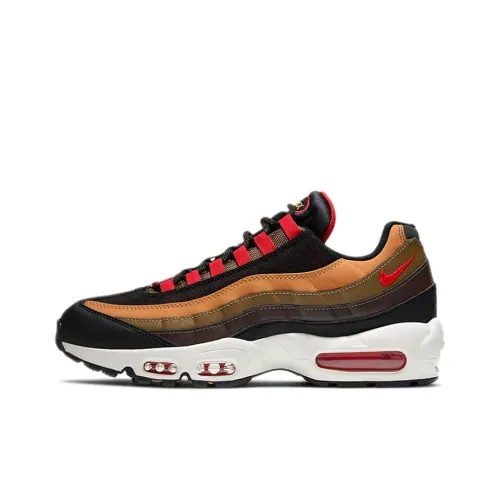 Nike Air Max 95 Low Топ Повседневные Беговые Кроссовки Мужские Черные Красные Желтые