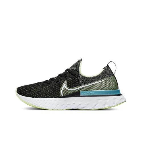 Nike React Infinity Run Flyknit 1 Противоскользящие амортизаторы Низкий топ Повседневные беговые кроссовки Женские Черный белый