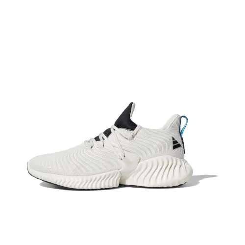 Adidas Alphabounce Instinct Slip-Resistant Abrasion-Resistant MID Топ Марафон Беговые кроссовки Мужские Серый Белый