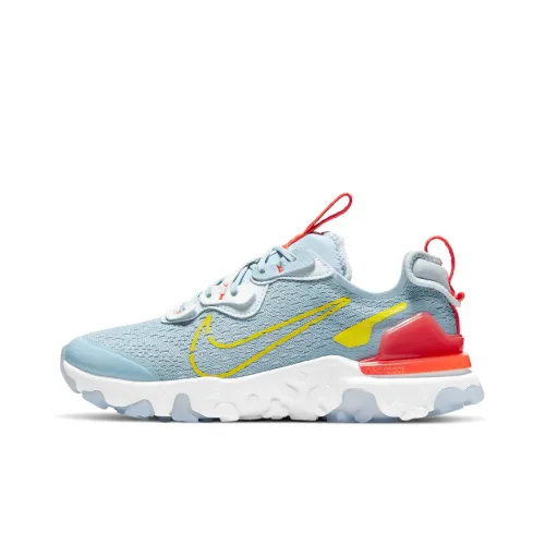 Nike React Vision Low Топ Беговые кроссовки Женские Синий Желтый Красный