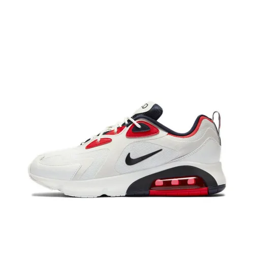 Nike Air Max 200 Low Топ Марафон Беговые кроссовки Мужской Белый Красный Черный