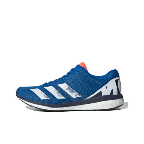 Adidas Амортизация Низкий Топ Марафон Беговые кроссовки Мужские Синий Белый Черный