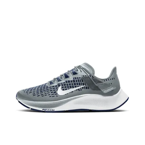 Nike Pegasus 37 Амортизаторы Slip-resistant Низкий топ Повседневная беговая обувь Женская Серый Белый Синий Широкая посадка