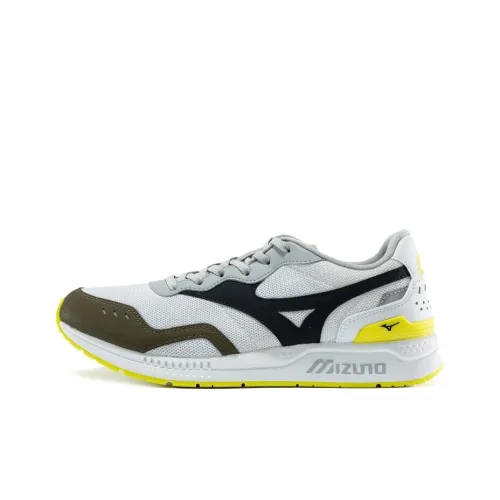 Mizuno Shock Absorbers Slip-Resistant Abrasion-Resistant Breathable Low-Top Running Shoes Unisex White Yellow Mizuno Shock Absorbers Противоскользящие устойчивые к истиранию дышащие низкий топ беговые кроссовки унисекс белый желтый