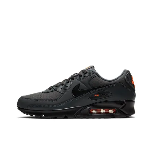 Nike Air Max 90 Low Топ Повседневные Беговые Кроссовки Мужские Черные и Оранжевые