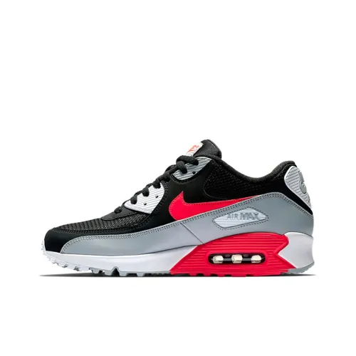 Nike Air Max 90 Low Беговые кроссовки Мужские Черные Красные Серые