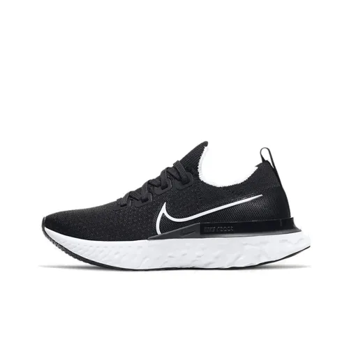 Nike React Infinity Run Flyknit 1 Slip-on Дышащий Легкий Низкий Топ Повседневные Беговые кроссовки Женские Черные