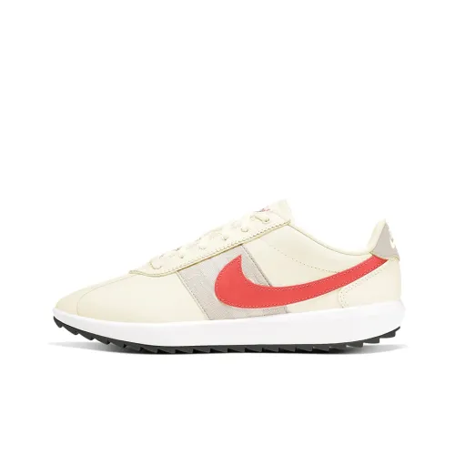 Nike Cortez Амортизация Противоскользящий Устойчивый к истиранию Покрытие Поддержка Низкий Топ Беговые кроссовки Женские Бежевый Красный