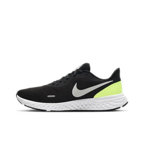 Nike REVOLUTION 5 Амортизирующие шоки противоскользящие устойчивые к истиранию низкий топ беговые кроссовки мужской черный зеленый