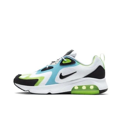 Nike Air Max 200 Амортизация Низкий Топ Беговые Кроссовки Мужские Белые Зеленые