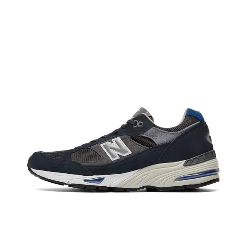 New Balance NB 991 Series Низкий Топ Марафон Беговые Кроссовки Мужские Серый Синий