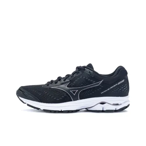 Mizuno Wave Rider 22 Амортизация Устойчивый к истиранию Дышащая Поддержка Низкий Верх Беговые кроссовки Женские Черный