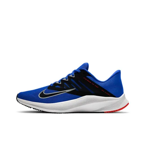 Nike Quest 3 Амортизаторы Slip-resistant Низкий Топ Повседневные Беговые кроссовки Мужские Черный Синий Белый