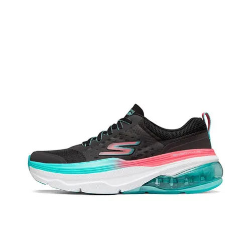 Skechers Max Cushioning Устойчивый к истиранию Дышащий Низкий Топ Повседневные Беговые кроссовки Женские Черные