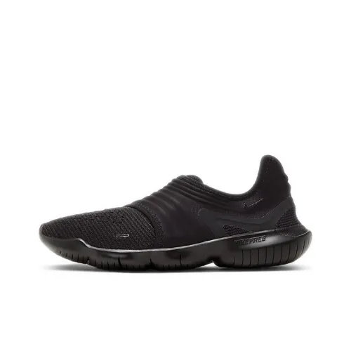 Nike Free RN Flyknit 3,0 Амортизирующие шоки противоскользящие низкий топ беговые кроссовки женские чисто черный