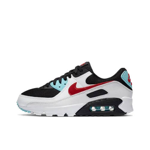 Nike Air Max 90 Low Топ Повседневные Беговые Кроссовки Женские Черный Белый Синий